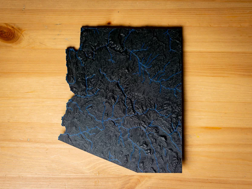 Bản đồ địa hình Arizona, USA (AZ) kèm sông ngòi - Image 8