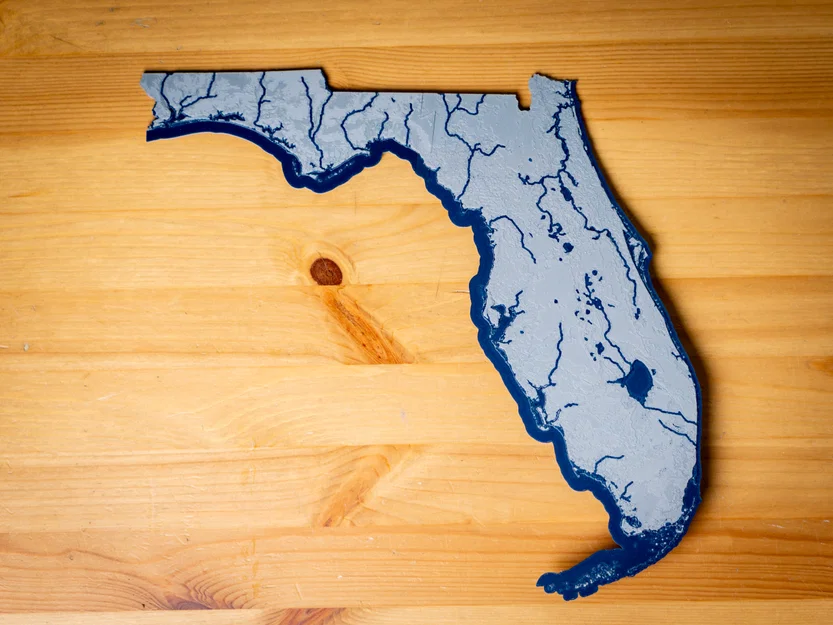 Bản đồ địa hình Florida, USA (FL) kèm thủy hệ - Image 11