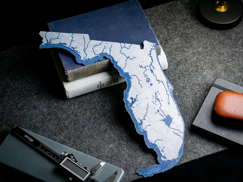 Bản đồ địa hình Florida, USA (FL) kèm thủy hệ - Image 12