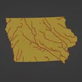 Bản đồ địa hình Iowa, USA (IA) kèm sông ngòi - Thumbnail 3
