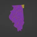 Bản đồ địa hình Illinois, USA (IL) có sông ngòi - Thumbnail 2