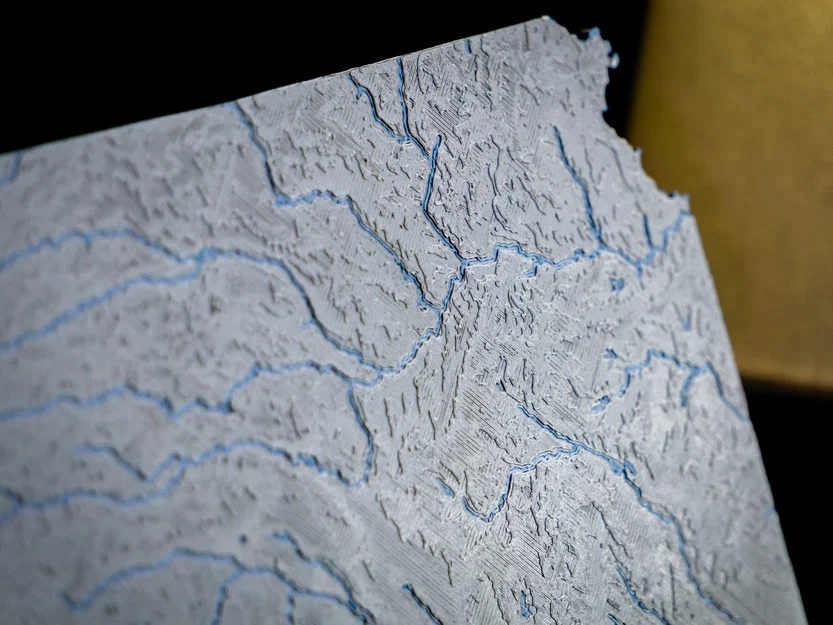 Bản đồ địa hình Kansas, USA (KS) với sông ngòi - Image 6