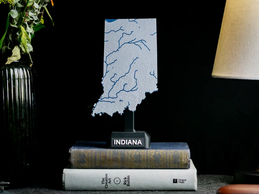 Bản đồ địa hình Indiana, USA (IN) kèm sông ngòi - Image 3