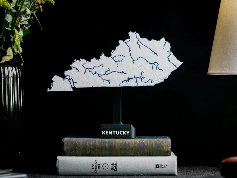 Bản đồ địa hình Kentucky, USA (KY) kèm sông ngòi - Image 1