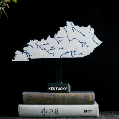 Bản đồ địa hình Kentucky, USA (KY) kèm sông ngòi