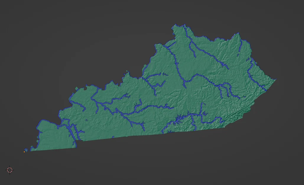 Bản đồ địa hình Kentucky, USA (KY) kèm sông ngòi - Image 2
