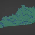 Bản đồ địa hình Kentucky, USA (KY) kèm sông ngòi - Thumbnail 2
