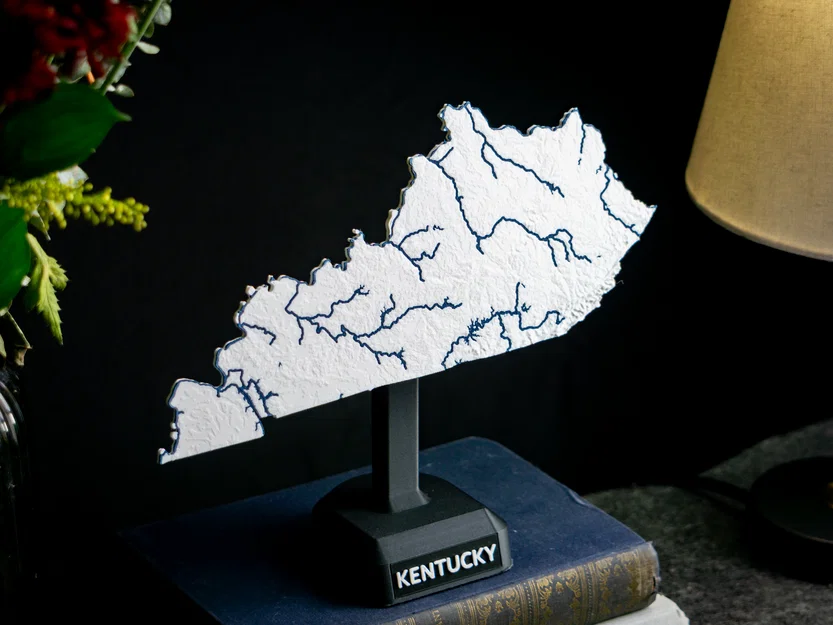 Bản đồ địa hình Kentucky, USA (KY) kèm sông ngòi - Image 6