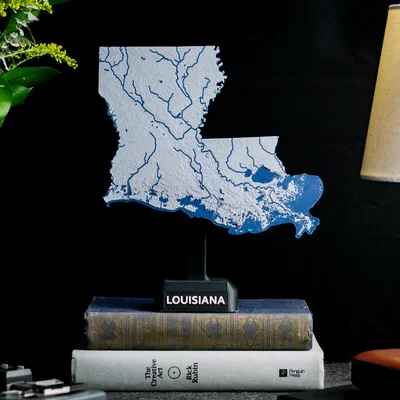 Bản đồ địa hình Louisiana, USA (LA) kèm sông ngòi
