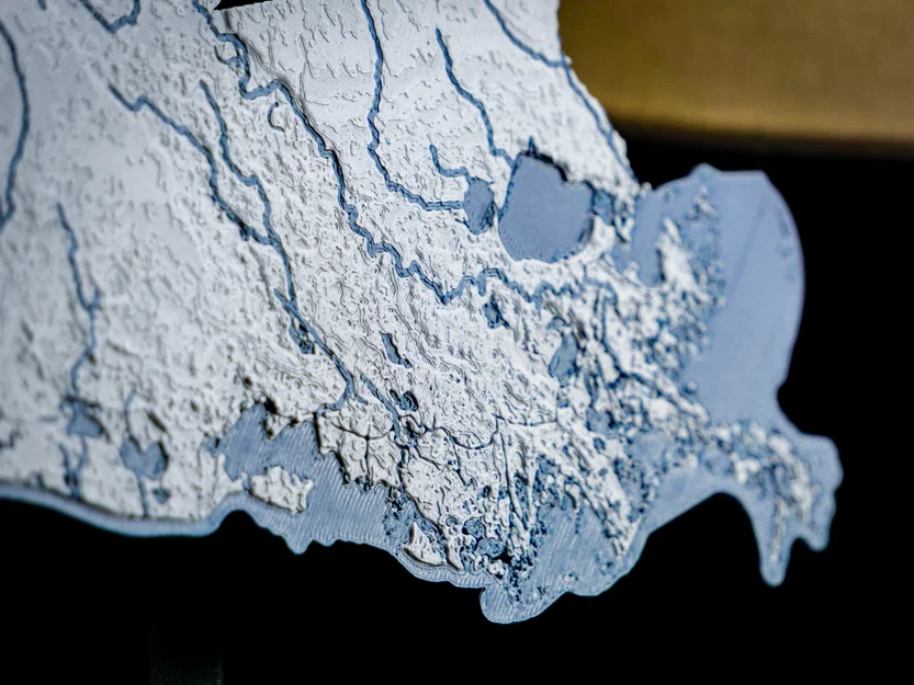 Bản đồ địa hình Louisiana, USA (LA) kèm sông ngòi - Image 2