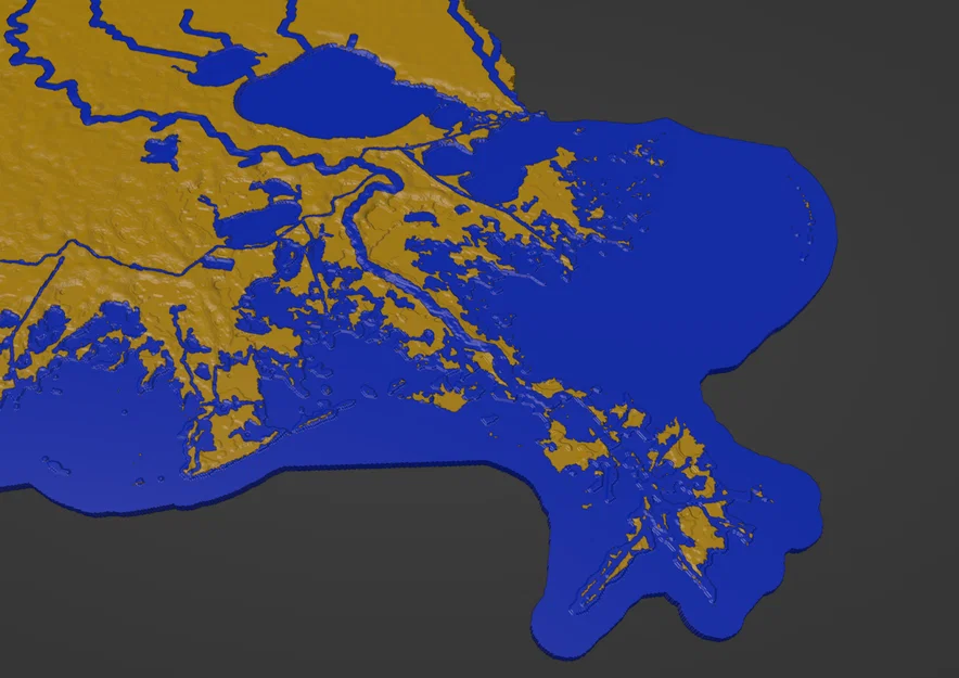 Bản đồ địa hình Louisiana, USA (LA) kèm sông ngòi - Image 5