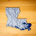 Bản đồ địa hình Louisiana, USA (LA) kèm sông ngòi - Thumbnail 8
