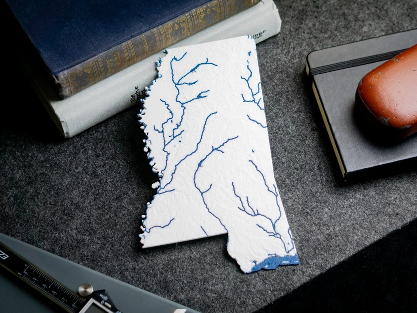 Bản đồ địa hình Mississippi, USA (MS) kèm sông ngòi - Image 2