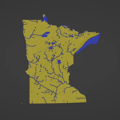 Bản đồ địa hình nổi Minnesota, USA (MN) kèm sông ngòi