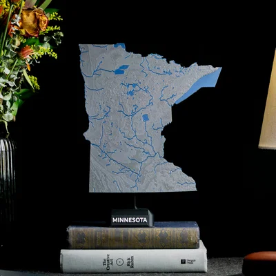 Bản đồ địa hình nổi Minnesota, USA (MN) kèm sông ngòi