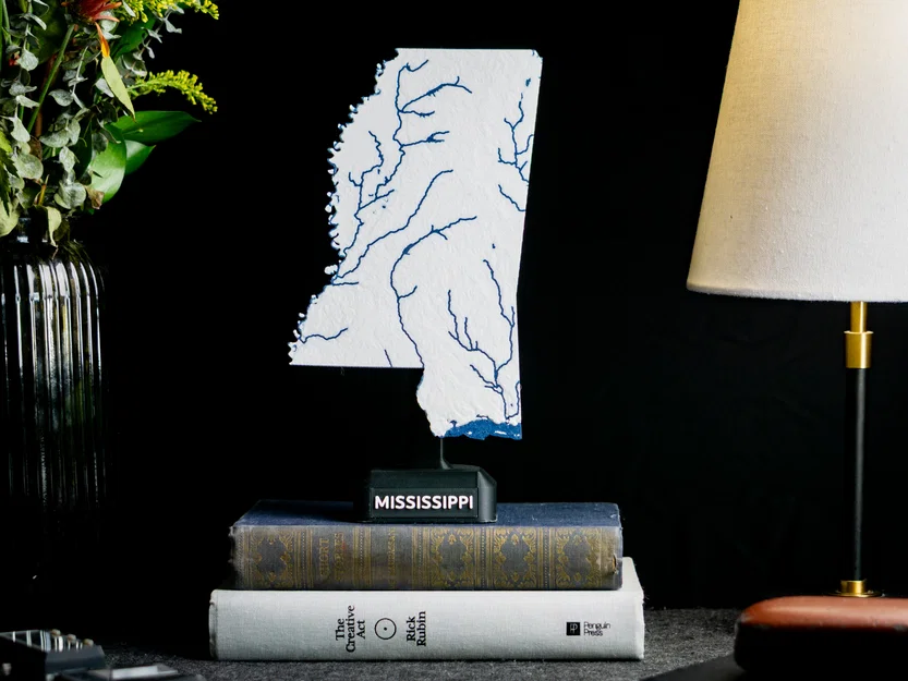 Bản đồ địa hình Mississippi, USA (MS) kèm sông ngòi - Image 6