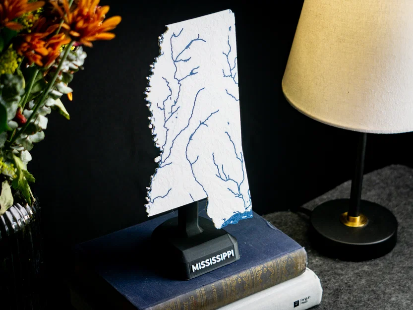 Bản đồ địa hình Mississippi, USA (MS) kèm sông ngòi - Image 7