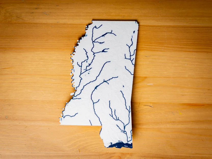 Bản đồ địa hình Mississippi, USA (MS) kèm sông ngòi - Image 8