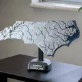 Bản đồ địa hình North Carolina, USA (NC) kèm sông ngòi - Thumbnail 1