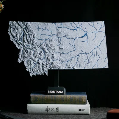 Bản đồ địa hình Montana, USA (MT) kèm sông ngòi