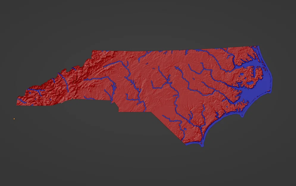 Bản đồ địa hình North Carolina, USA (NC) kèm sông ngòi - Image 4