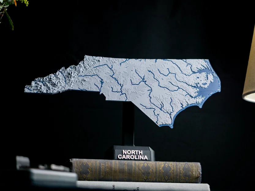 Bản đồ địa hình North Carolina, USA (NC) kèm sông ngòi - Image 9