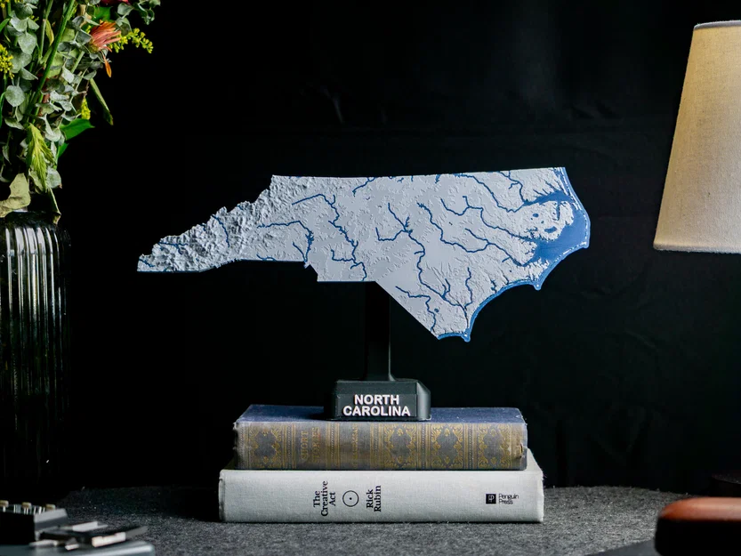 Bản đồ địa hình North Carolina, USA (NC) kèm sông ngòi - Image 10