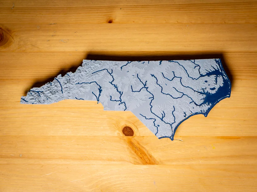 Bản đồ địa hình North Carolina, USA (NC) kèm sông ngòi - Image 11