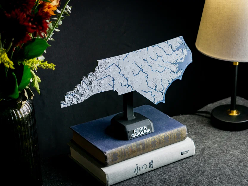 Bản đồ địa hình North Carolina, USA (NC) kèm sông ngòi - Image 12