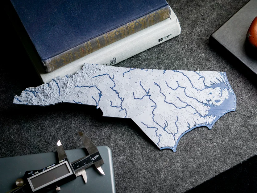 Bản đồ địa hình North Carolina, USA (NC) kèm sông ngòi - Image 14