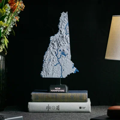 Bản đồ địa hình New Hampshire, USA (NH) kèm sông suối