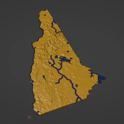 Bản đồ địa hình New Hampshire, USA (NH) kèm sông suối