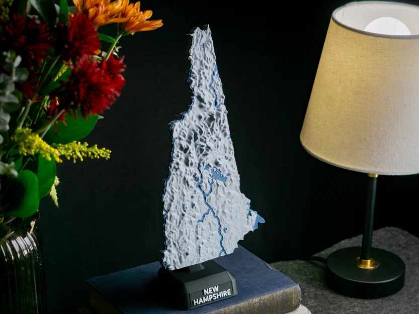 Bản đồ địa hình New Hampshire, USA (NH) kèm sông suối - Image 6