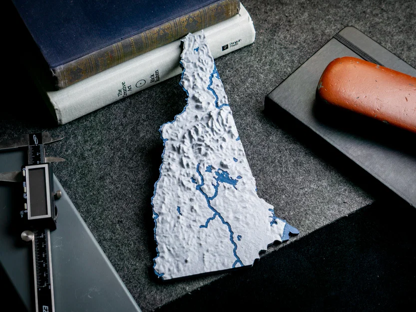 Bản đồ địa hình New Hampshire, USA (NH) kèm sông suối - Image 10