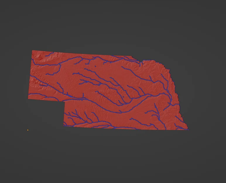 Bản đồ địa hình Nebraska, USA (NE) kèm sông ngòi - Image 3