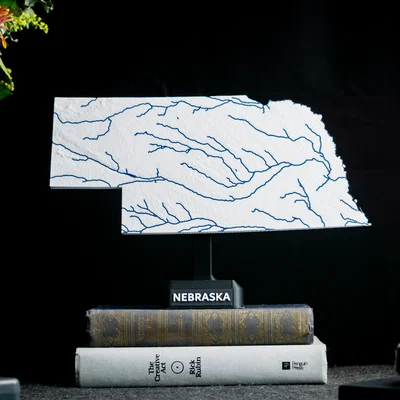 Bản đồ địa hình Nebraska, USA (NE) kèm sông ngòi