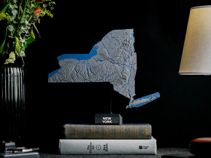 Bản đồ địa hình New York, USA (NY) kèm sông ngòi - Image 1