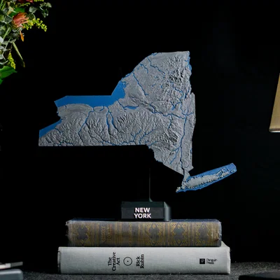 Bản đồ địa hình New York, USA (NY) kèm sông ngòi