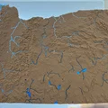 Bản đồ địa hình Oregon, USA (OR) 2 màu kèm sông hồ & thủy văn - Thumbnail 3