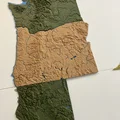 Bản đồ địa hình Oregon, USA (OR) 2 màu kèm sông hồ & thủy văn - Thumbnail 5
