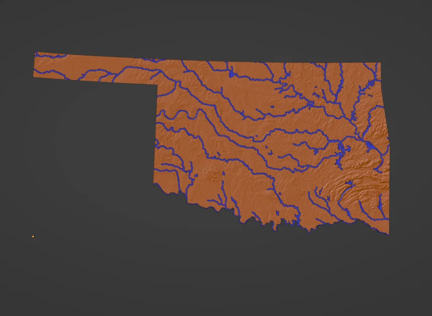 Bản đồ địa hình Oklahoma, USA (OK) kèm sông ngòi - Image 4