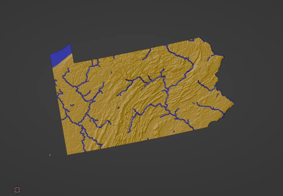 Bản đồ địa hình nổi Pennsylvania, USA (PA) kèm sông ngòi - Image 2