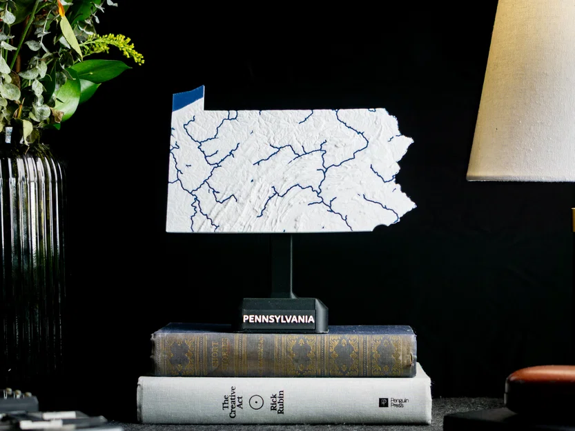 Bản đồ địa hình nổi Pennsylvania, USA (PA) kèm sông ngòi - Image 6