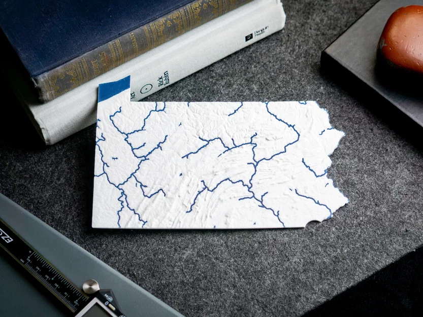 Bản đồ địa hình nổi Pennsylvania, USA (PA) kèm sông ngòi - Image 8