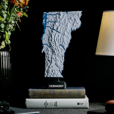 Bản đồ địa hình Vermont, USA (VT) kèm sông suối