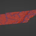 Bản đồ địa hình Tennessee, USA (TN) có sông ngòi - Thumbnail 4