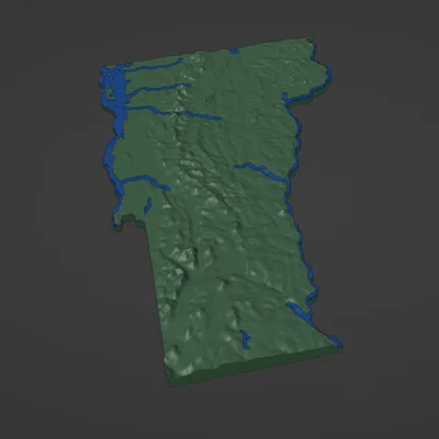 Bản đồ địa hình Vermont, USA (VT) kèm sông suối