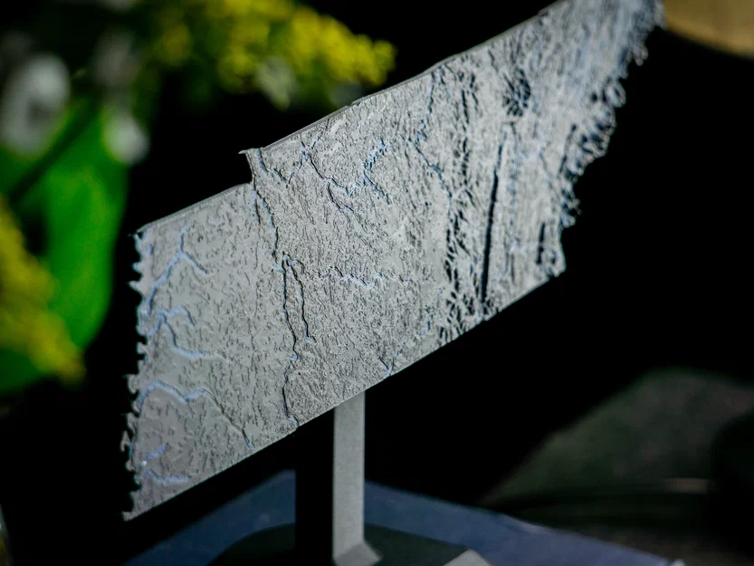 Bản đồ địa hình Tennessee, USA (TN) có sông ngòi - Image 5