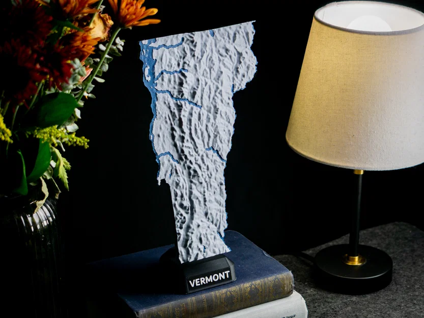 Bản đồ địa hình Vermont, USA (VT) kèm sông suối - Image 7