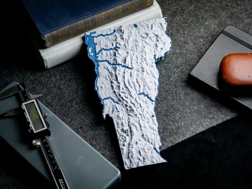 Bản đồ địa hình Vermont, USA (VT) kèm sông suối - Image 9